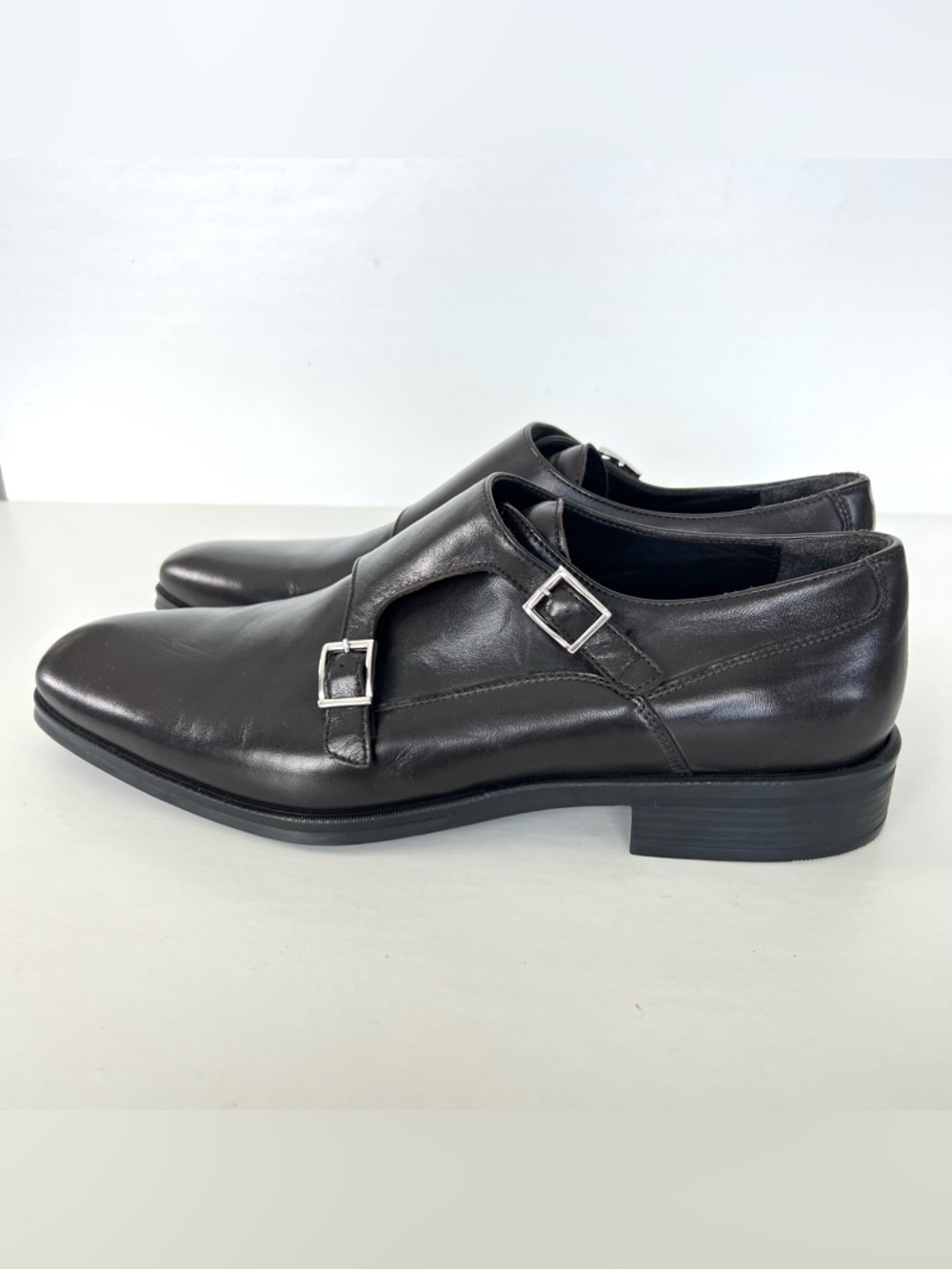 BRUNO MAGLI Paro Dark Brown Structured Buckle Strap Dress Shoes Oxford Sz 11 M - Picture 6 of 13